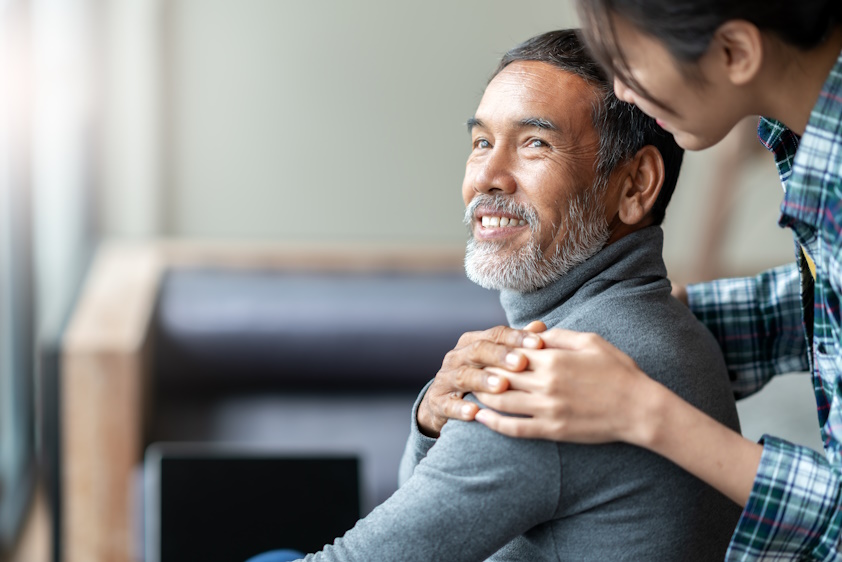 senior father with daughter