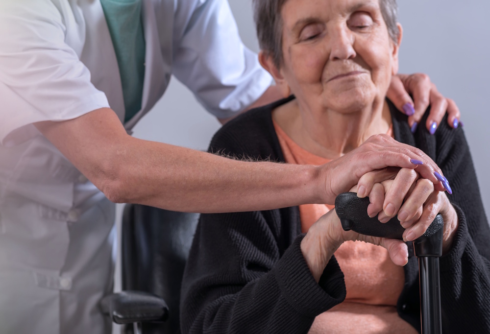 senior woman with caregiver