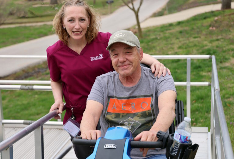 Phoenix home health professional with senior man